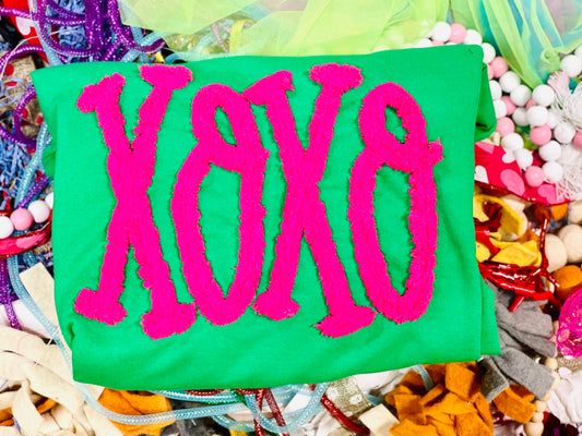 Embroidered Chenille Yarn ( PINK YARN) XOXO Sweatshirt