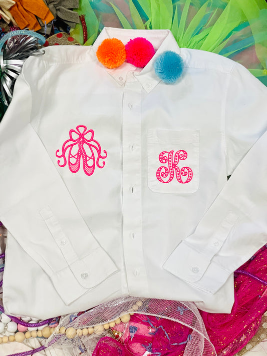 Embroidered Dance Top - Button Down/Coverup