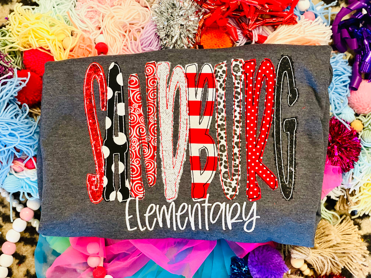 Embroidered School Sandburg Elementary Tee or Sweatshirt
