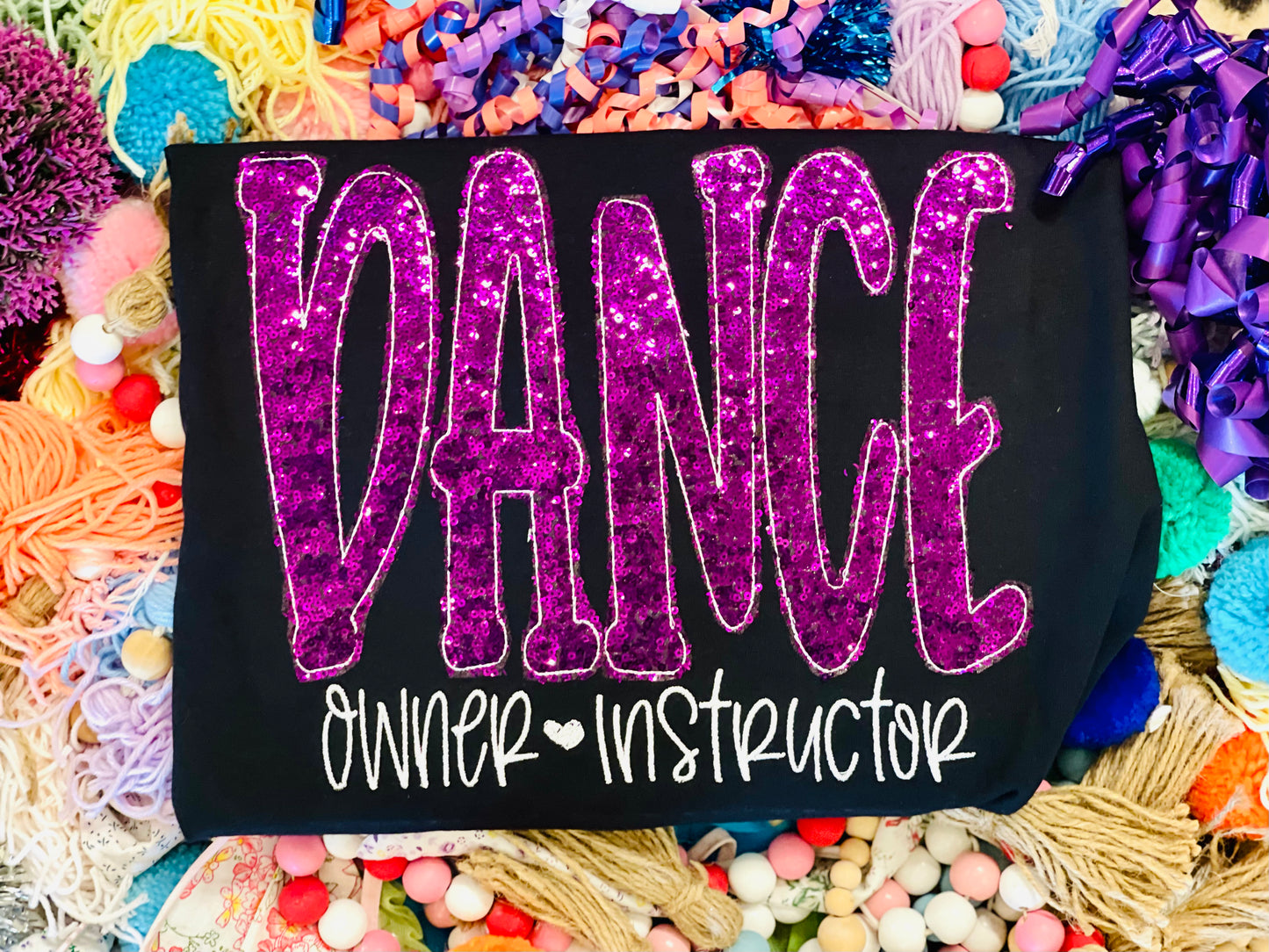 Custom Team purple sequin Dance Tee/Sweatshirt