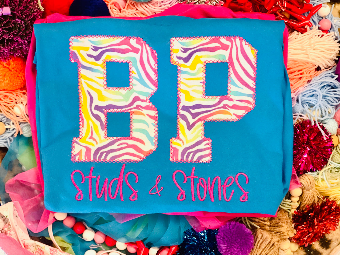 Custom Embroidered BP Studs & Stones Tee/Sweatshirt