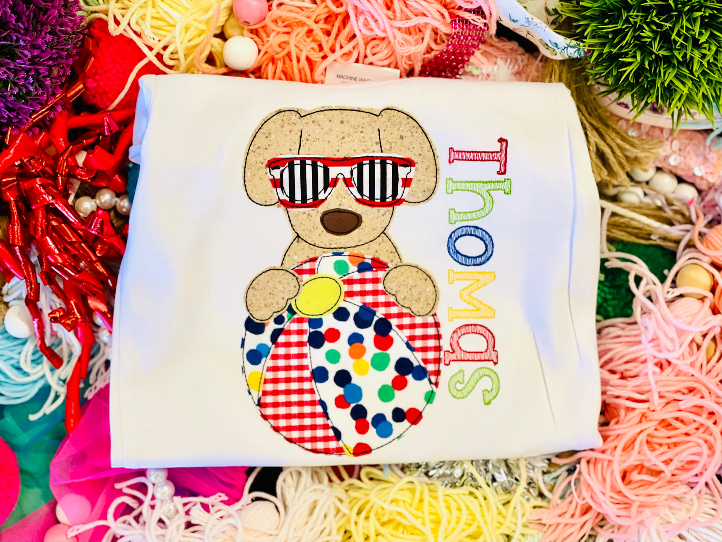 Custom Embroidery Beach Ball Shirt