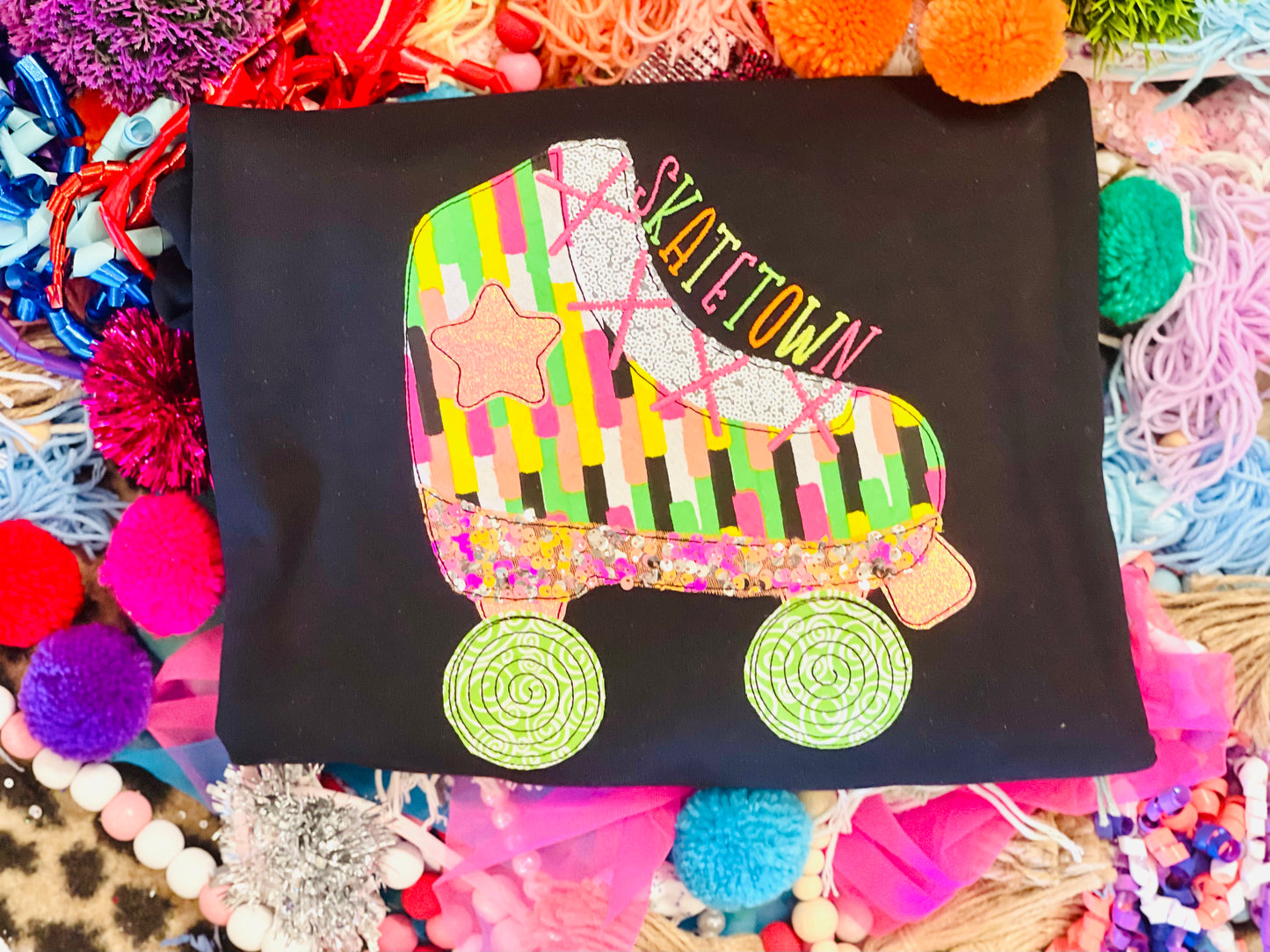 Embroidered Custom Roller-skate (Skatetown) Tee/Sweatshirt