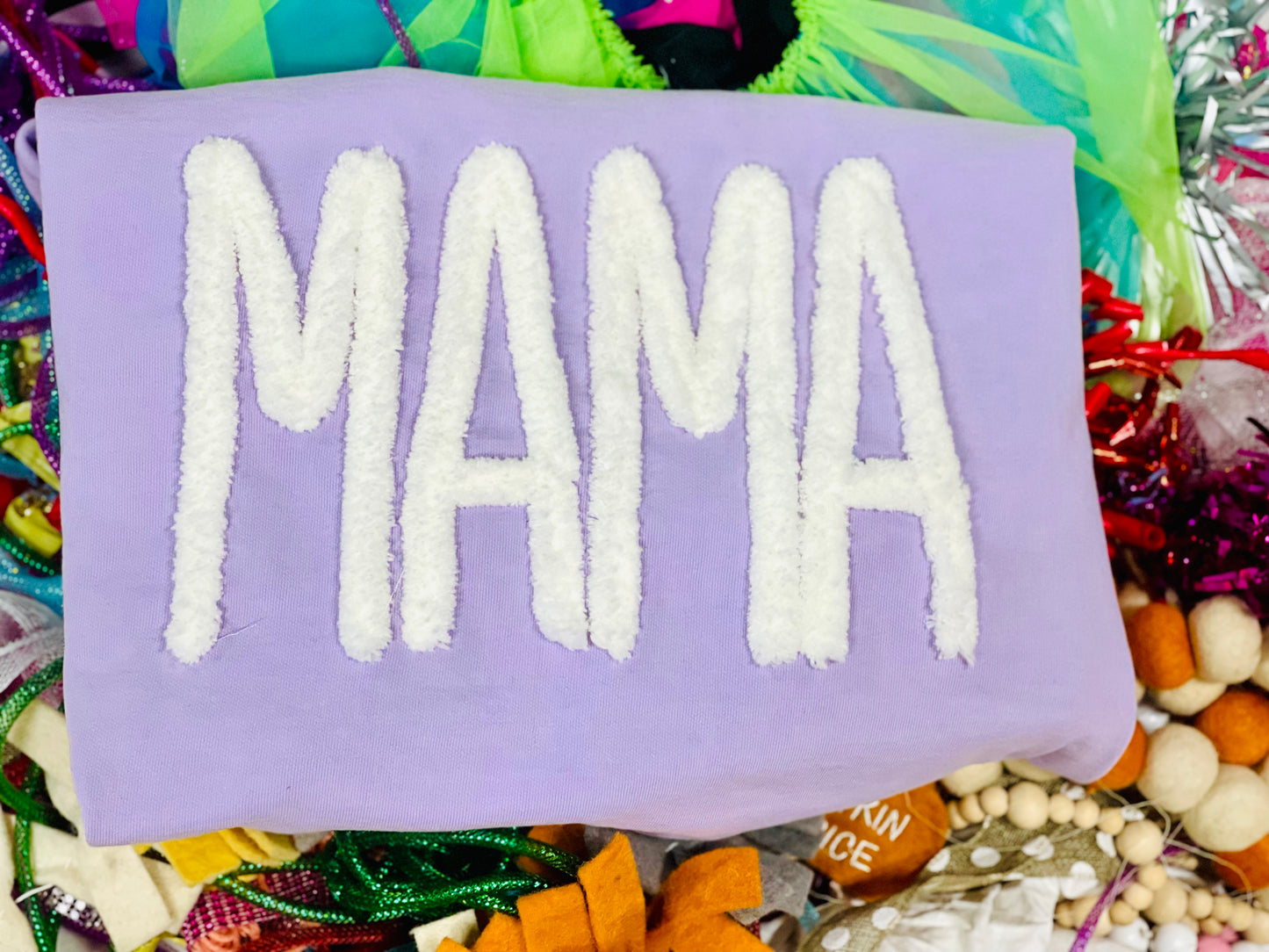 CUSTOM Embroidered Chenille MAMA Tee/Sweatshirt