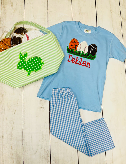 Custom Embroidered Boys Sports Easter Shirt