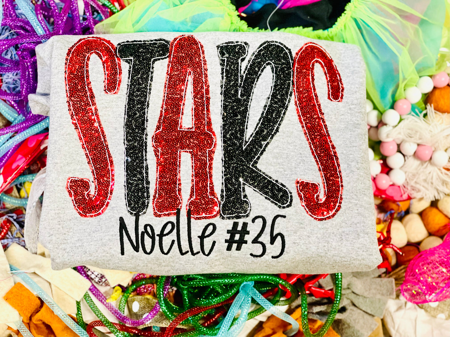 Custom Team Sequin Stars Tee/Sweatshirt