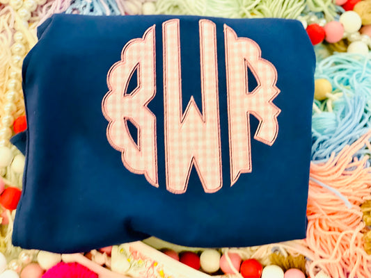 Embroidery Scalloped Initial Tee