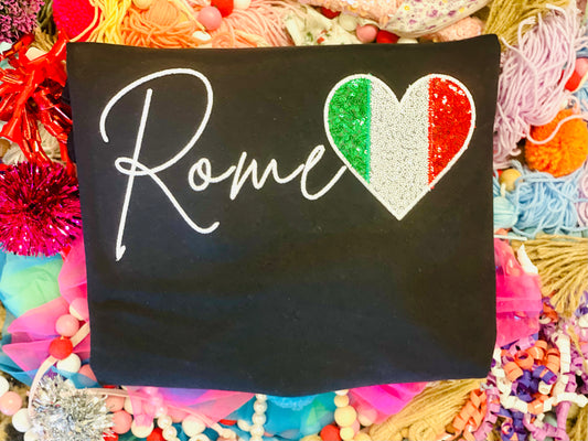Custom Embroidered Vacation Rome Tee/Sweatshirt