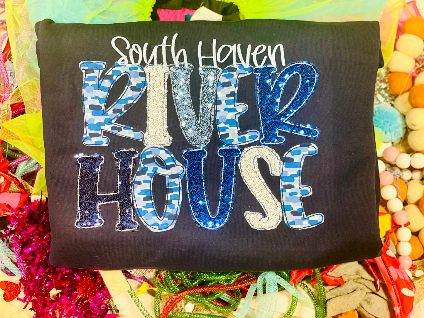 Embroidered River House Sweatshirt/Tee