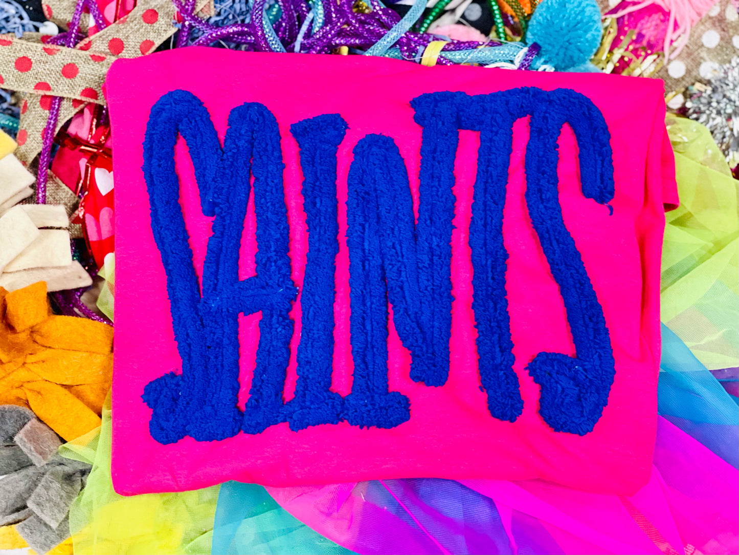 CUSTOM Embroidered Chenille Saints Tee/Sweatshirt