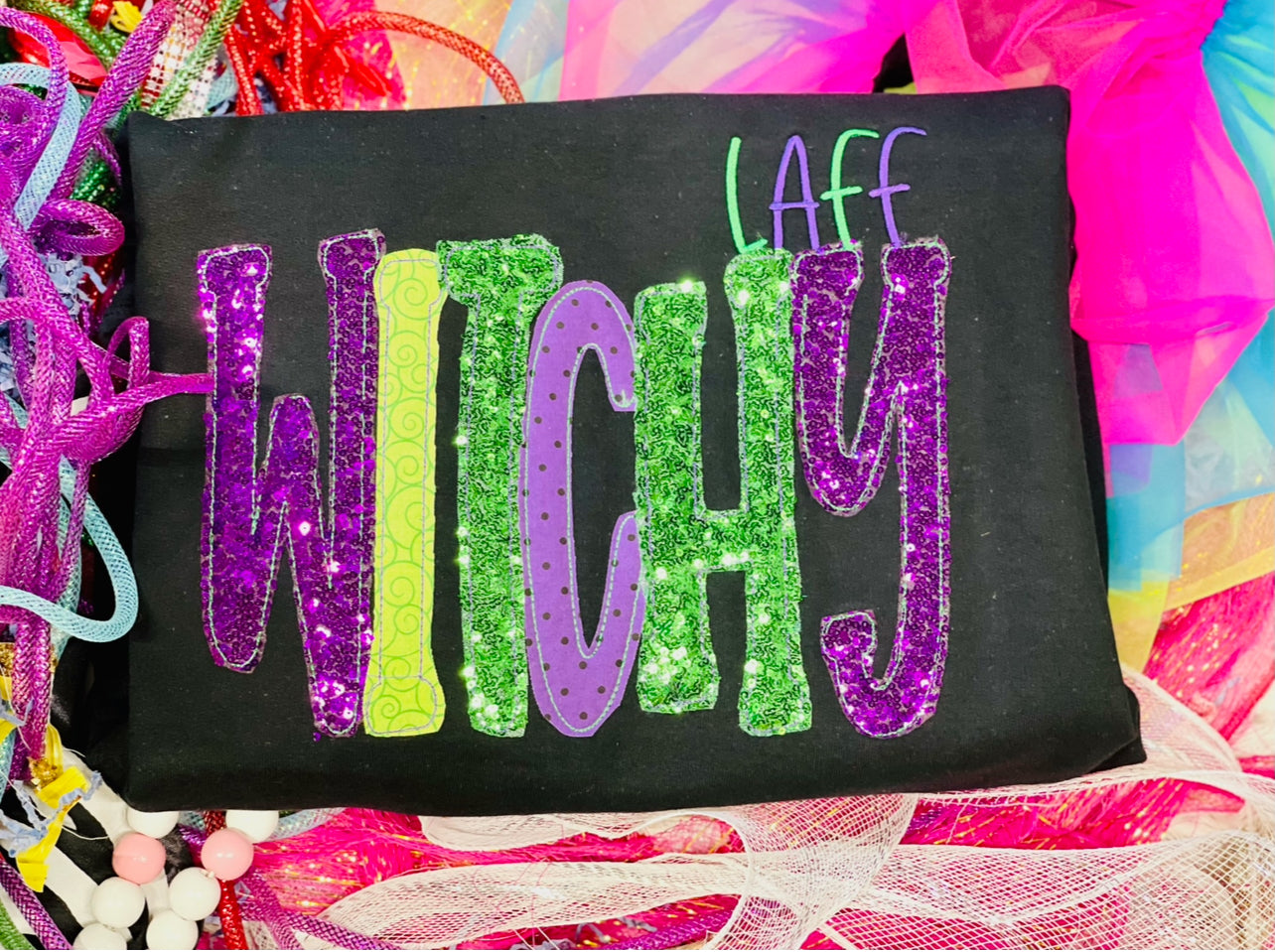 Embroidered Witchy Halloween Tee/Sweatshirt