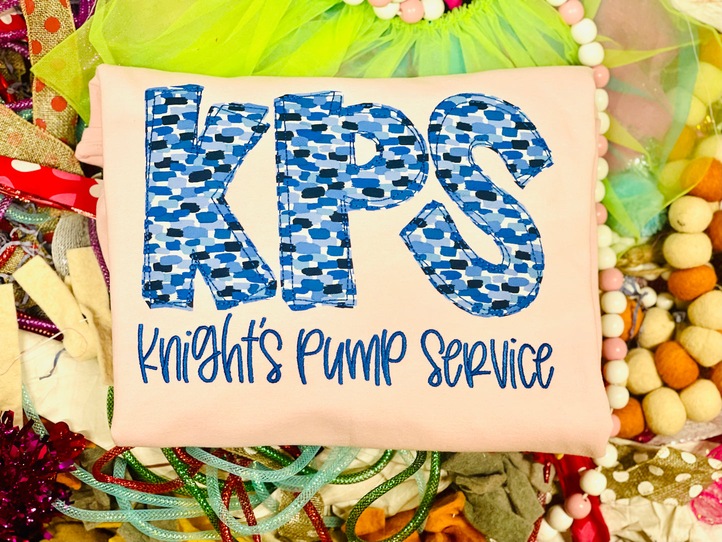 CUSTOM Embroidered Business Name Tee or Sweatshirt with Water Color Fabrics