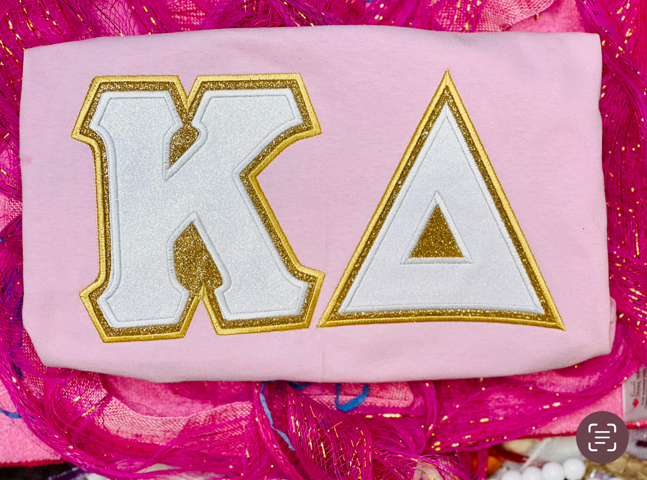 Embroidered Greek Letters Sweatshirt/Tee