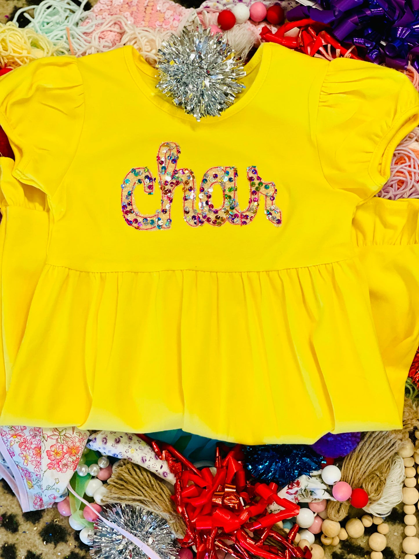 Custom Embroidered Child’s Name or school Tee/Dress