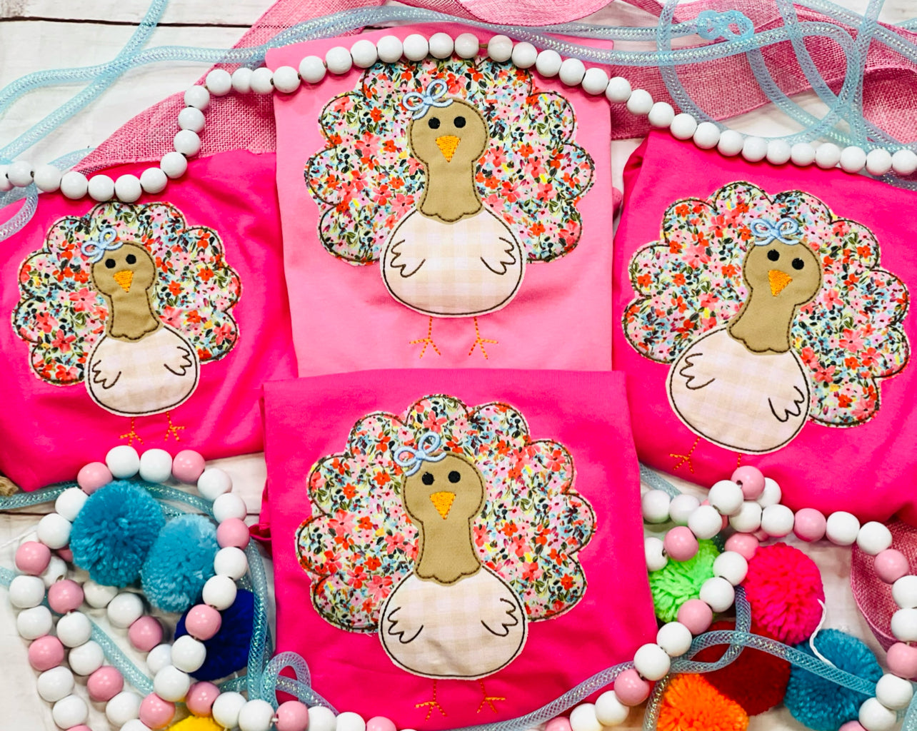 Custom Embroidery Thanksgiving Turkey Shirt