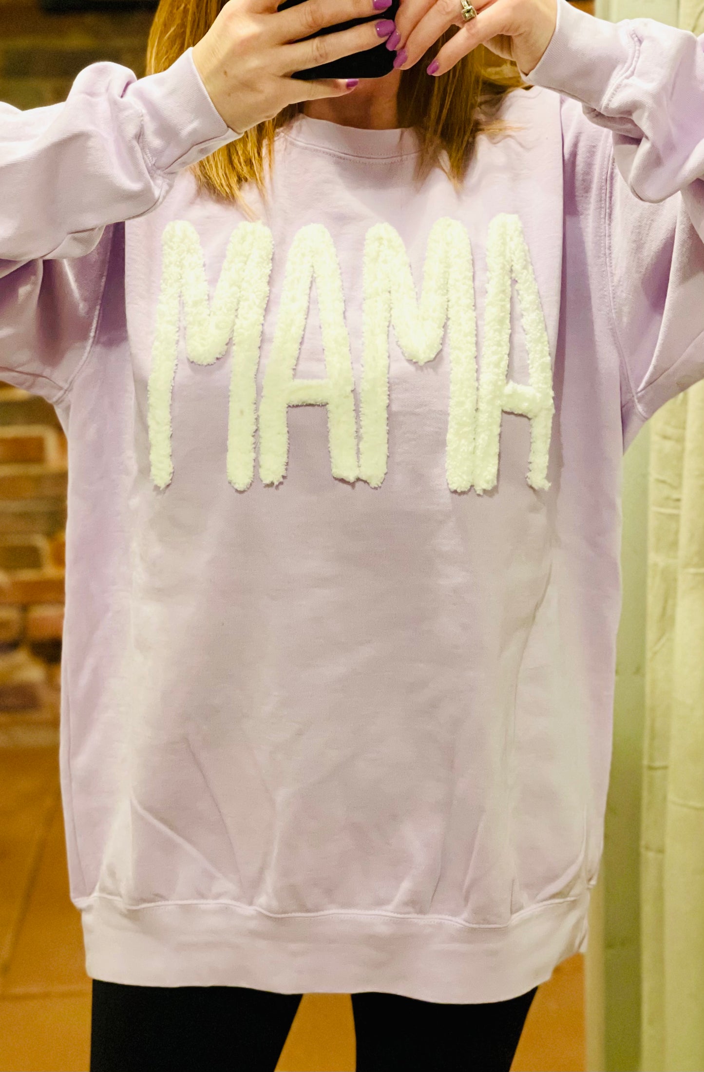 CUSTOM Embroidered Chenille MAMA Tee/Sweatshirt