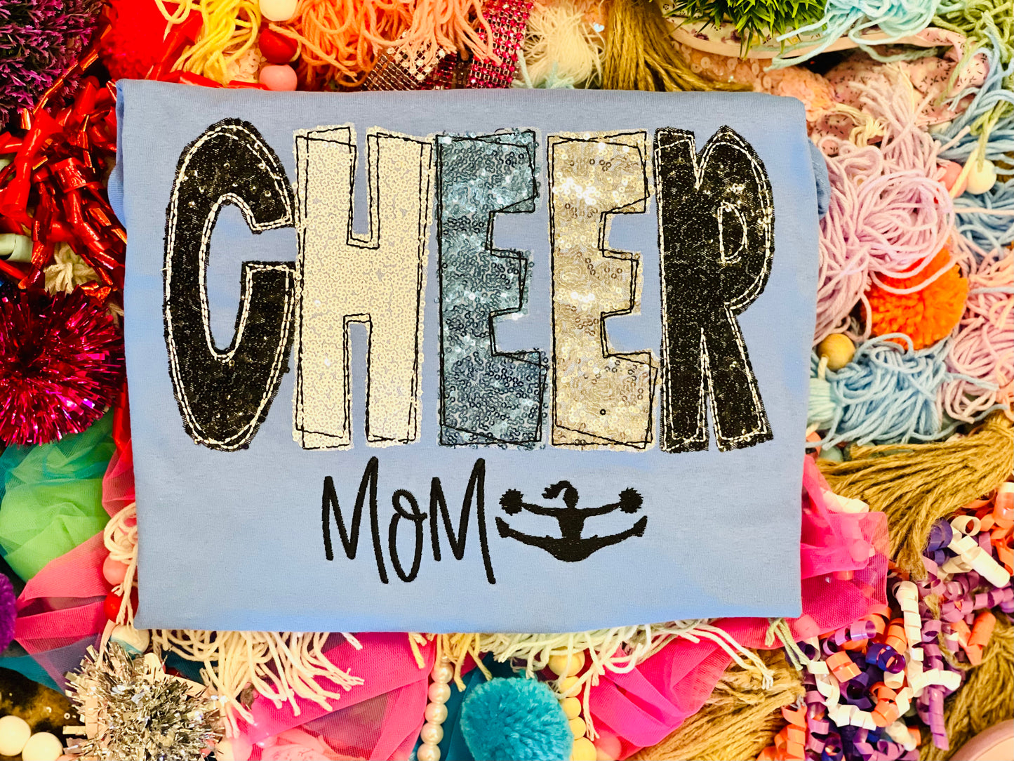 Embroidered Custom Cheer Mom Tee/Sweatshirt