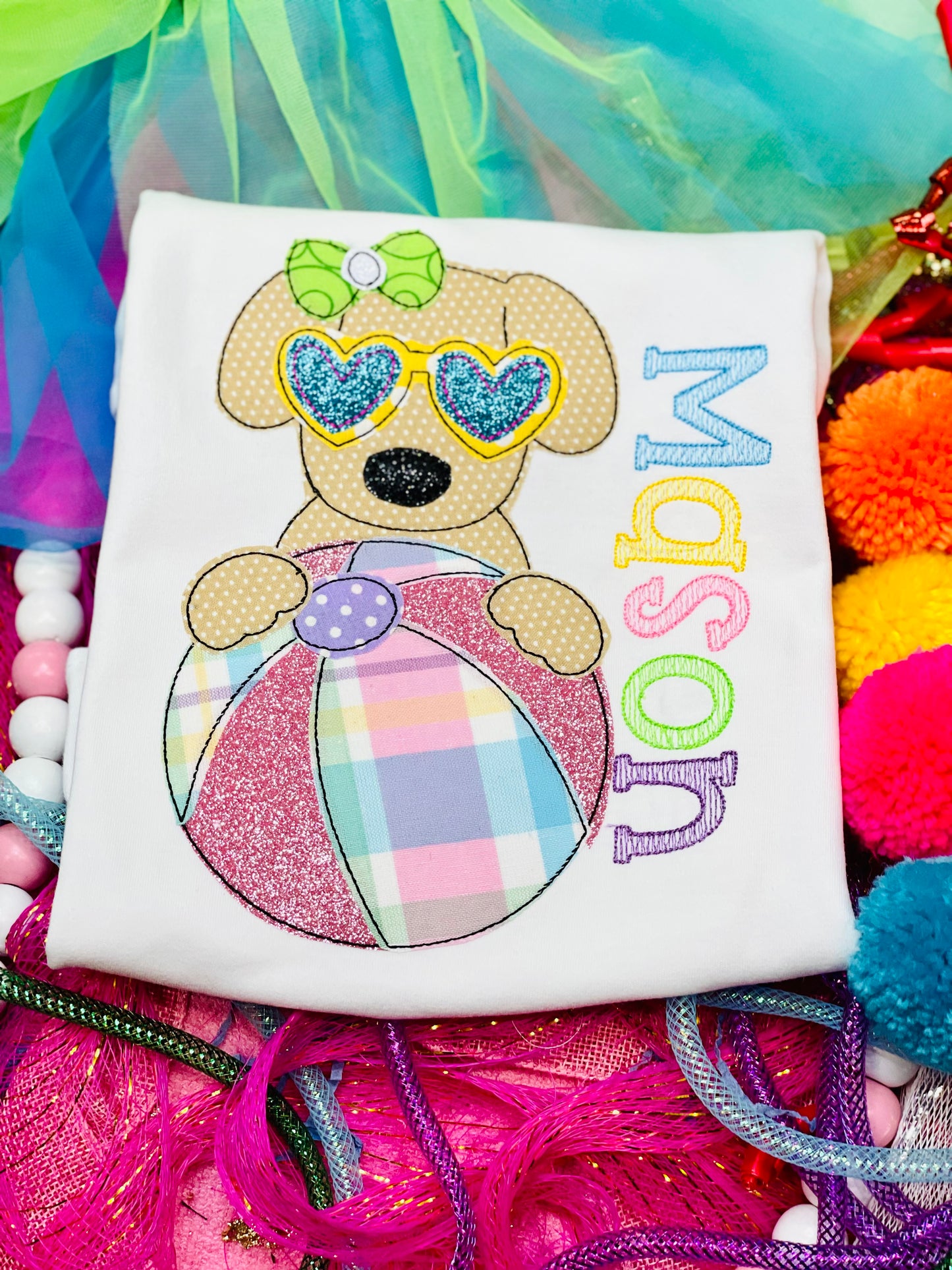 Custom Embroidery Beach Ball Shirt