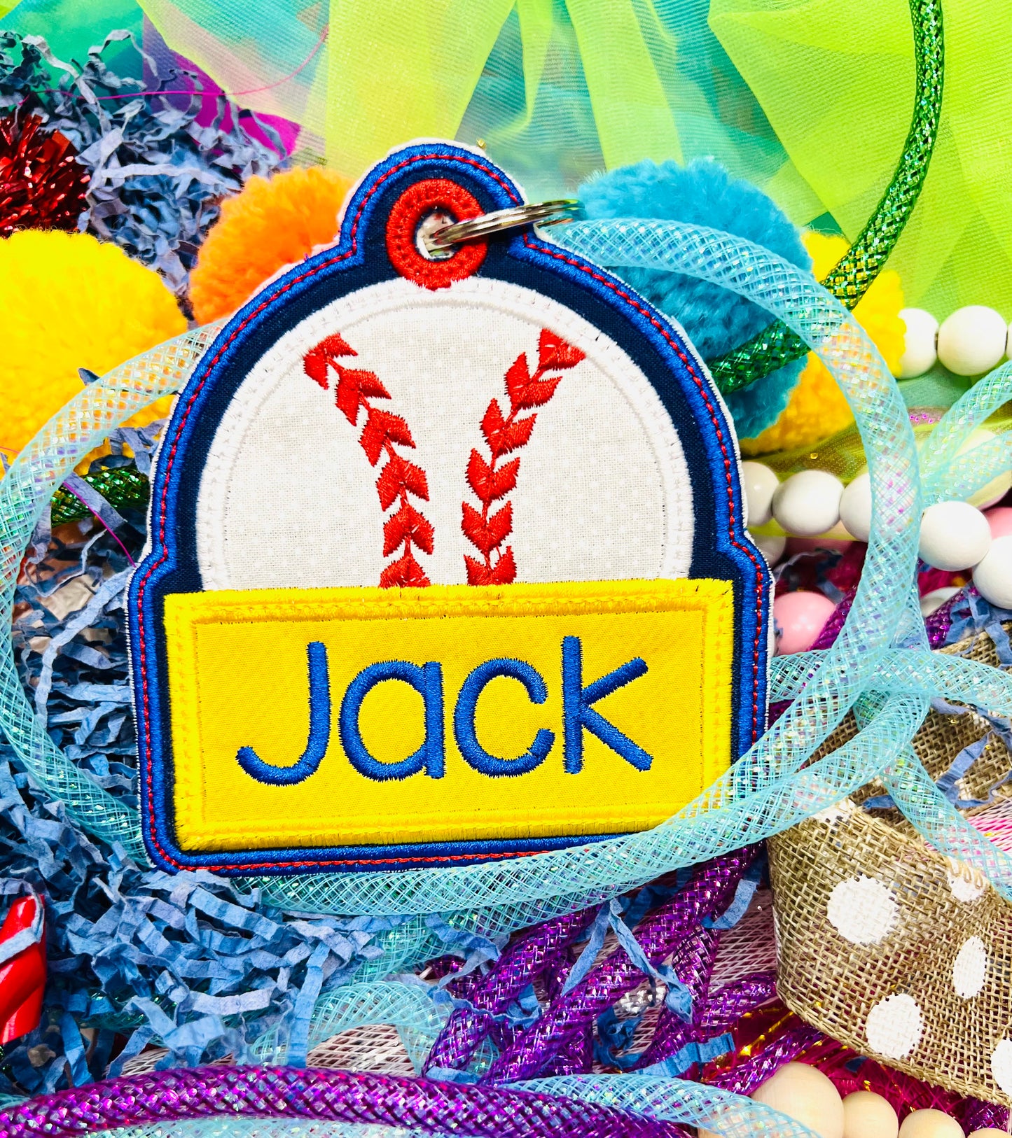 Baseball/Sport Embroidered Keychain Tag