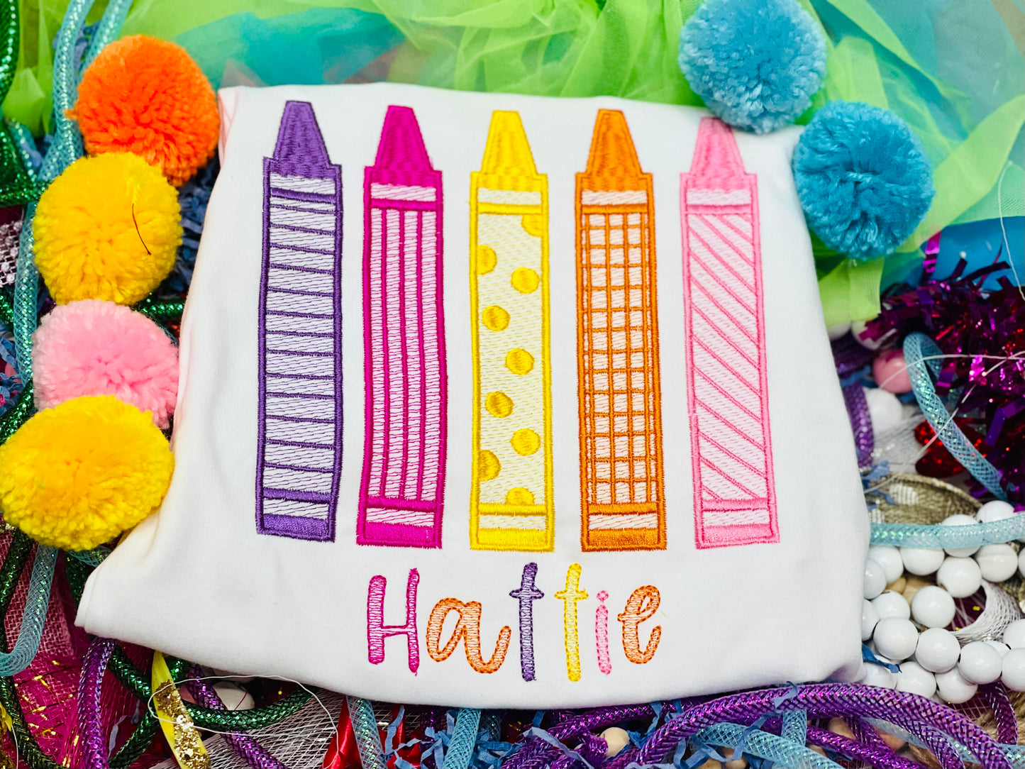 Custom Embroidery Crayon Shirt