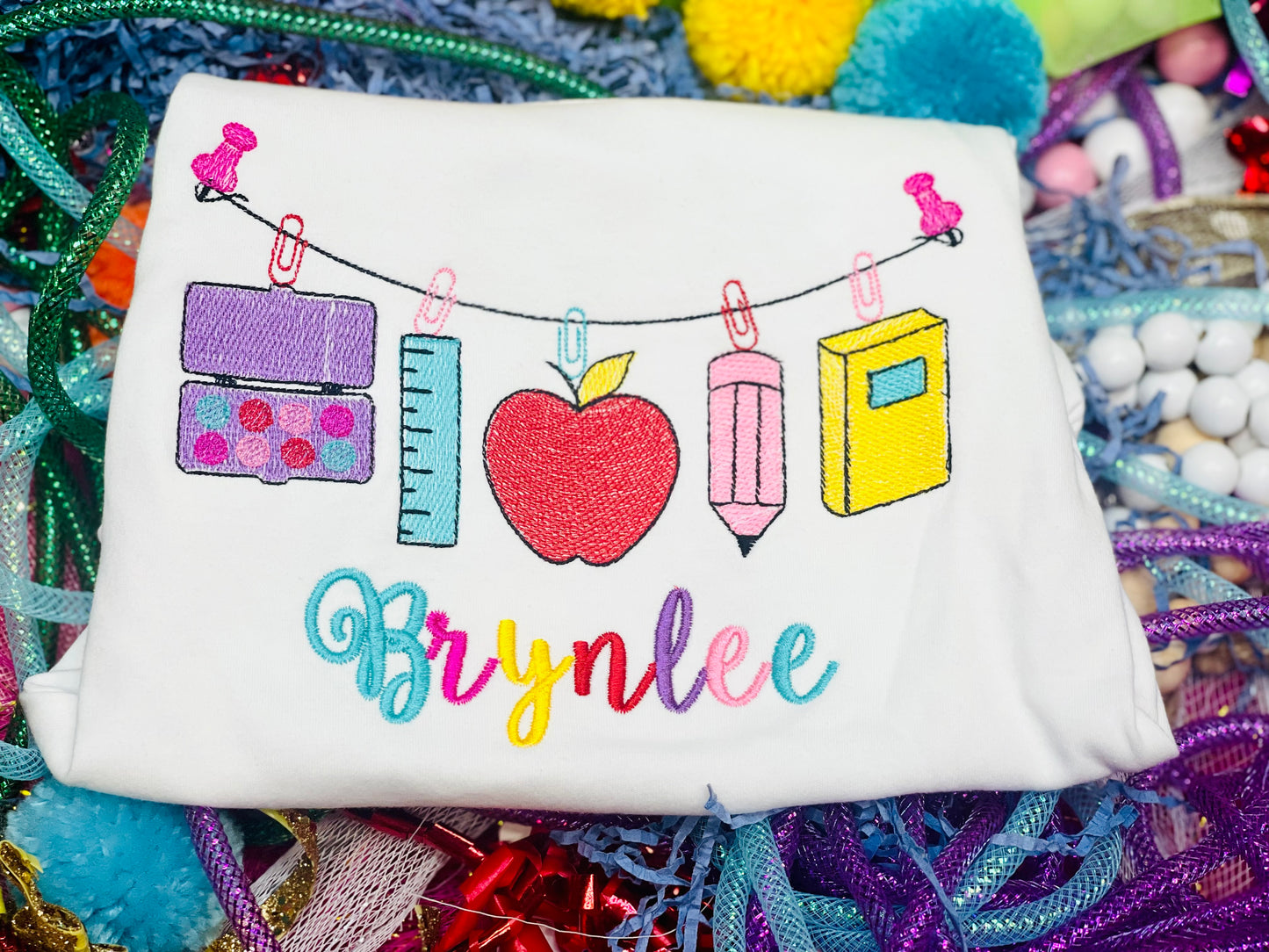 Custom Embroidery School Supplies Shirt