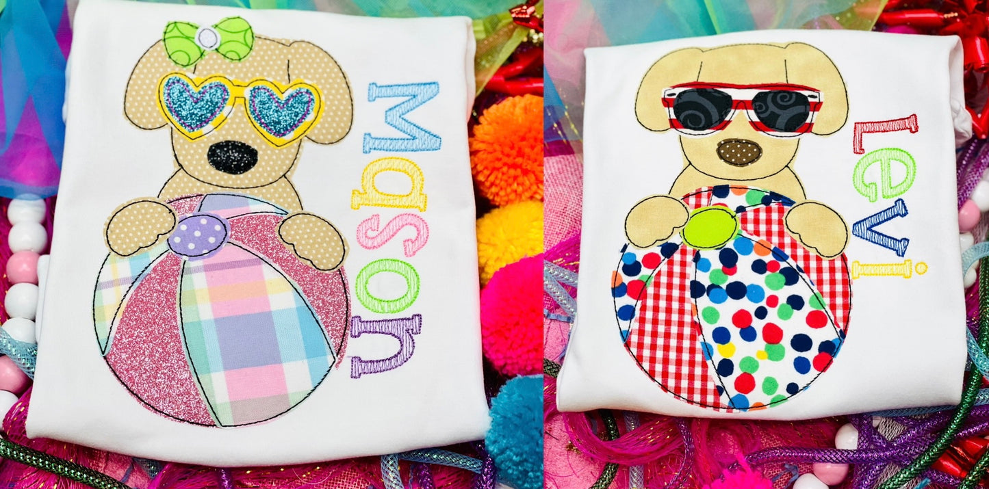 Custom Embroidery Beach Ball Shirt