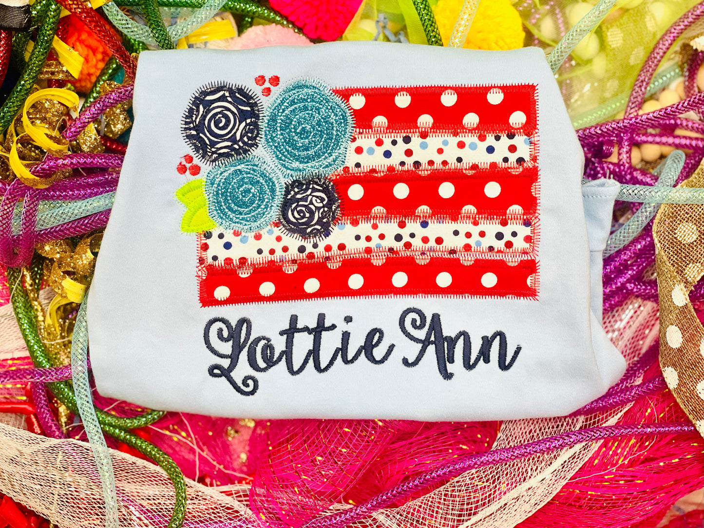 Custom Embroidery Flag Shirt