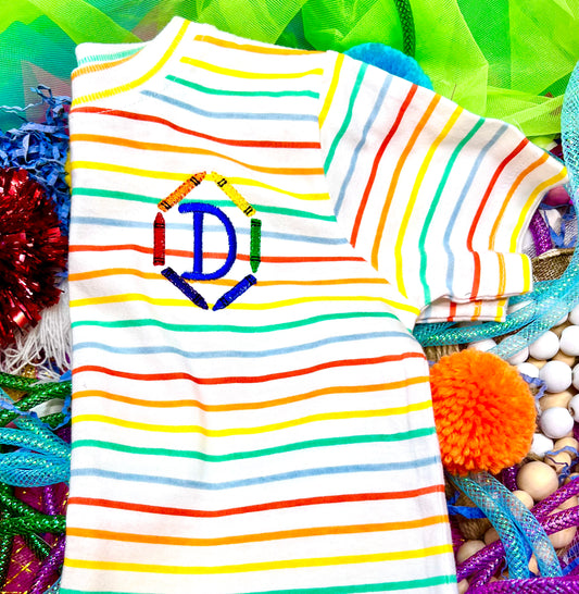 Custom Embroidery Initial W/Pencils Shirt