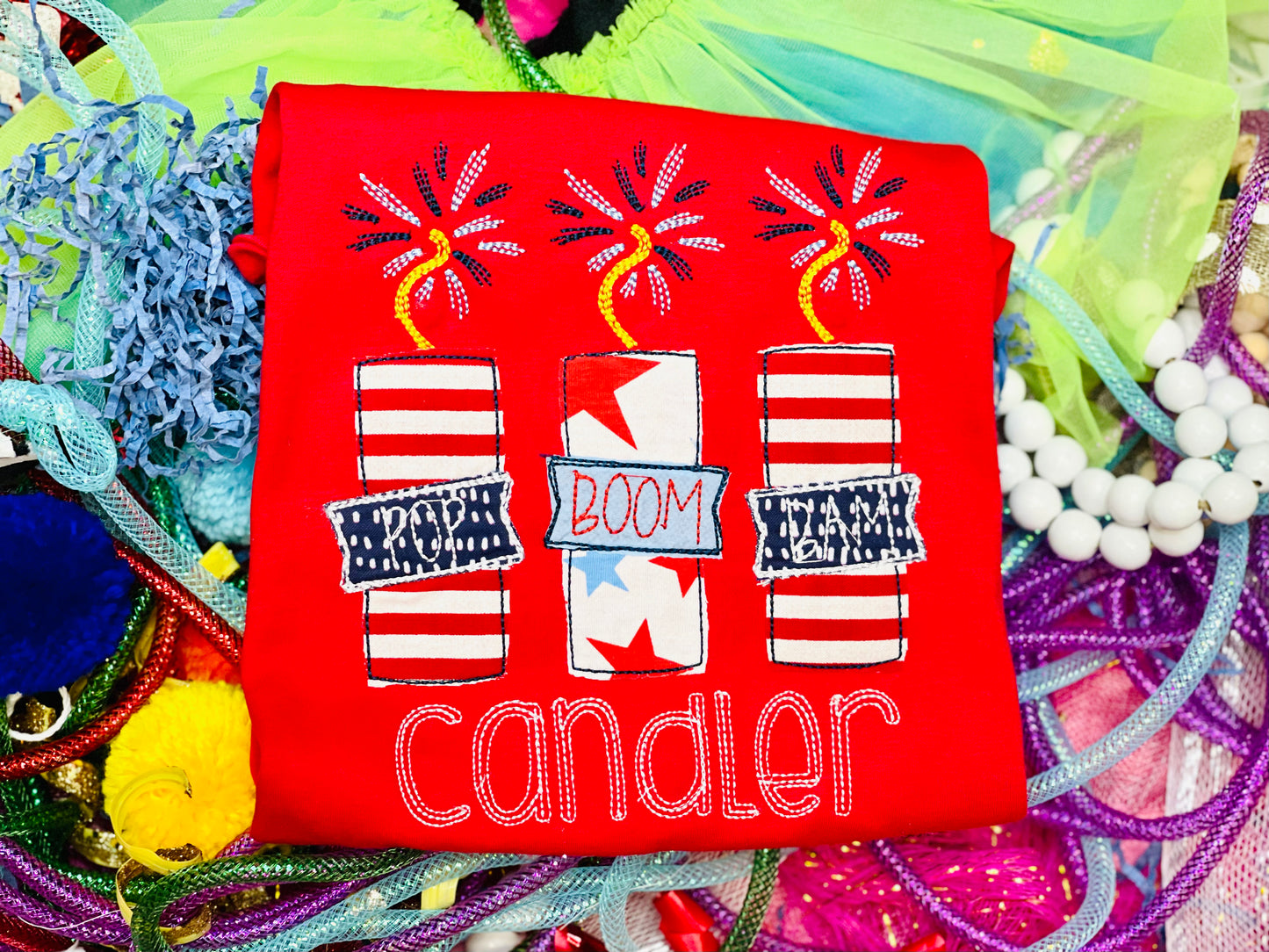 Custom Embroidery Fireworks Shirt