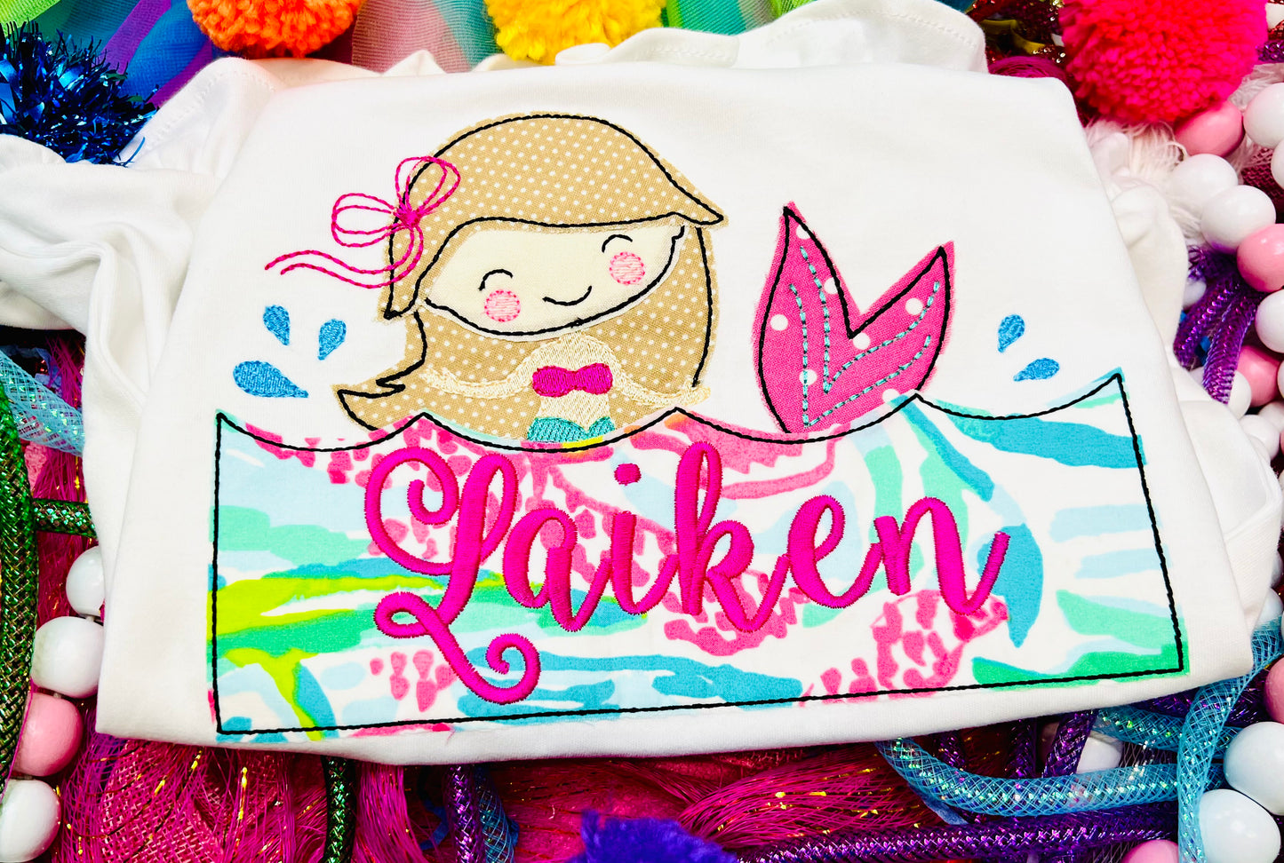 Custom Embroidery Mermaid Shirt
