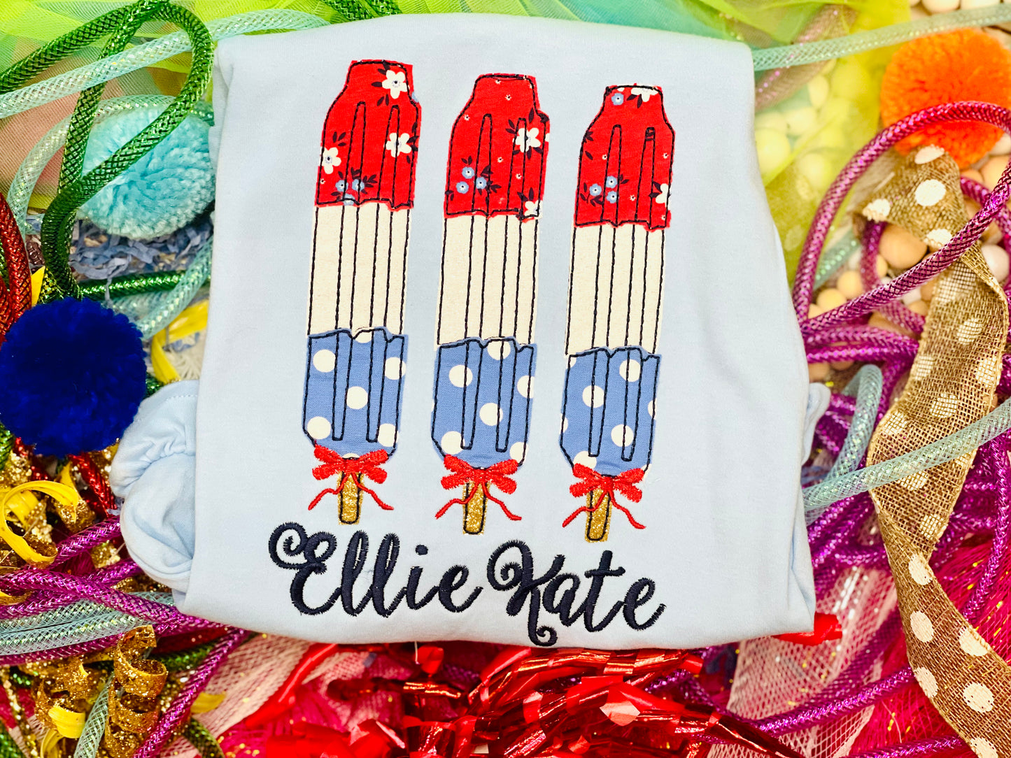 Custom Embroidery Popsicle Shirt