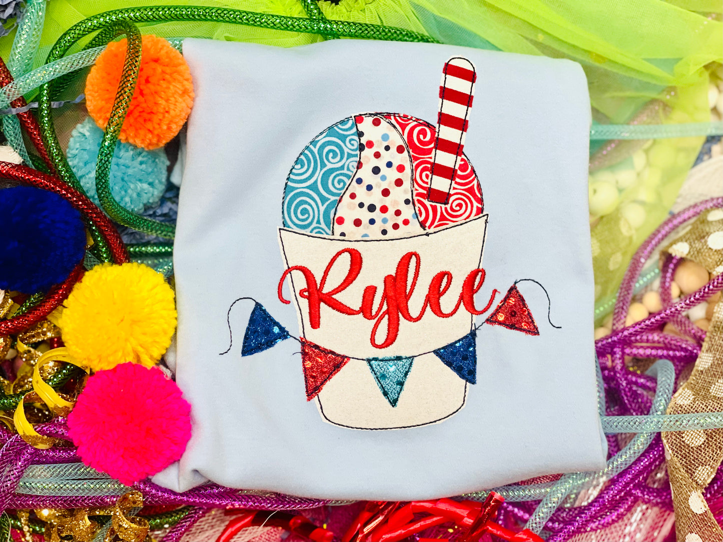 Custom Embroidery Snow cone Shirt