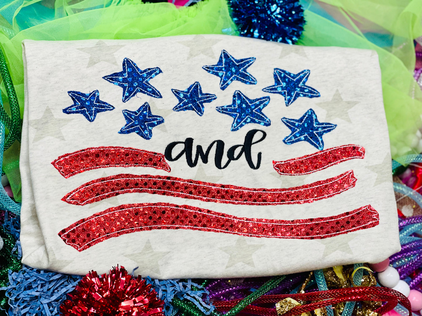 USA Stars and Stripes Embroidered Shirt