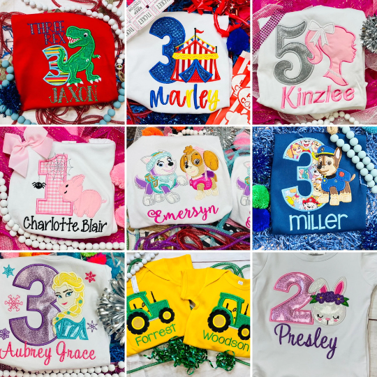 CUSTOM Embroidered Birthday Shirts