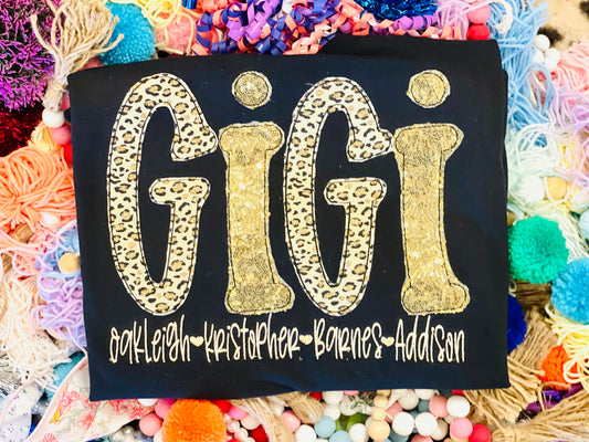 Custom Embroidered Gigi with grandkids Tee/Sweatshirt