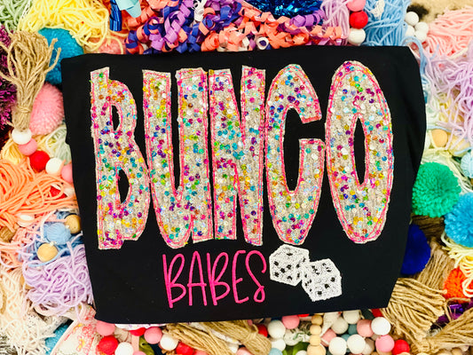 Embroidered with Bunco Babes Colorful Sequin Fabric