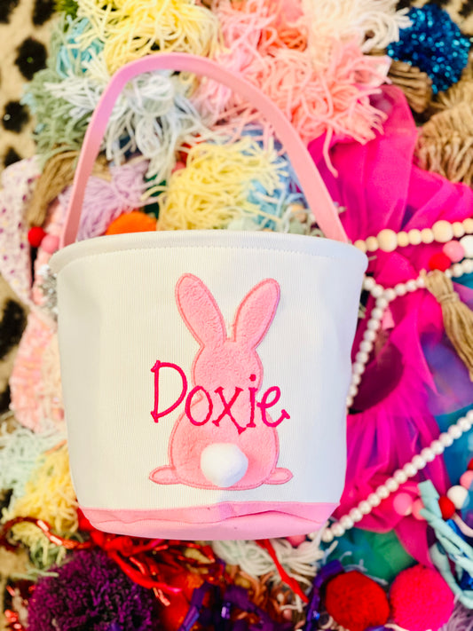 Embroidered Easter Baskets with Embroidered Name!