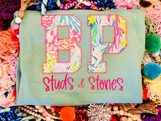 Custom Embroidered BP Studs & Stones Tee/Sweatshirt