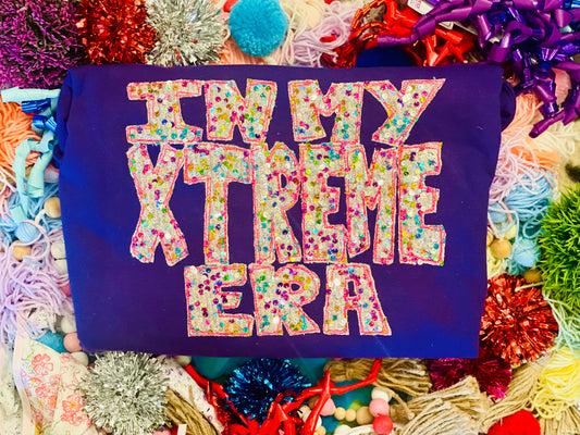 Embroidered with In My Xtreme Era Colorful Sequin Fabric