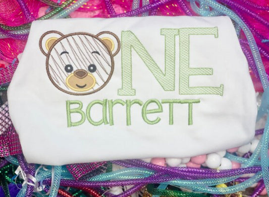 Embroidered Bear Birthday Shirt