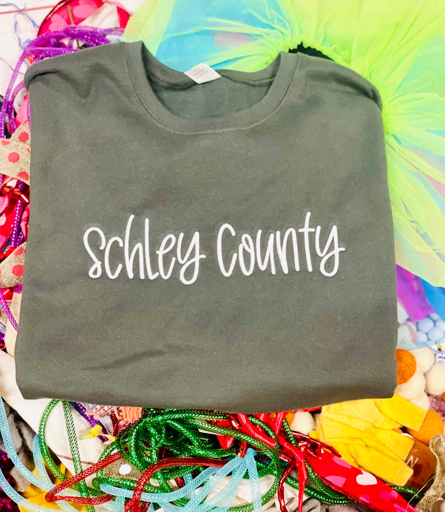 Team Embroidered Shirt Schley County. Any color or school