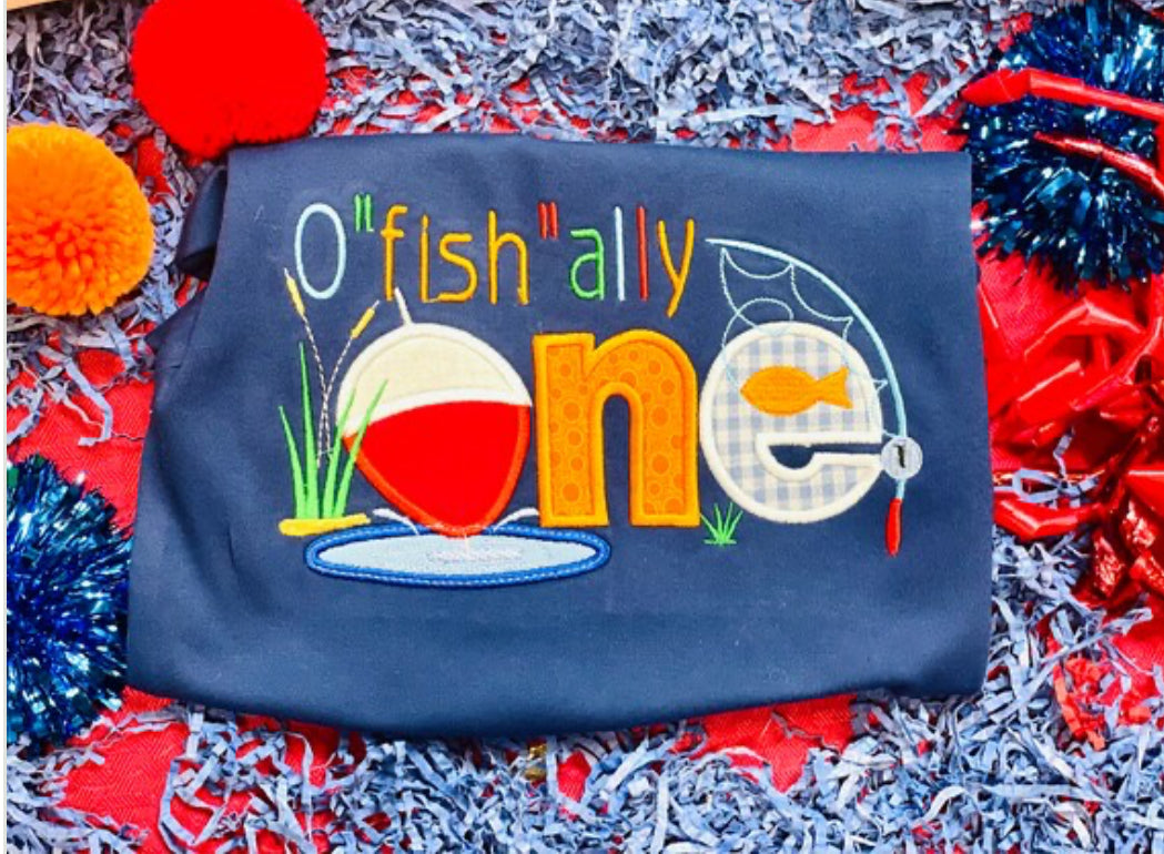 Embroidered O”Fish”ally One, Fishing Birthday Shirt