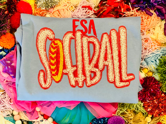 Custom Embroidered Softball Tee/Sweatshirt