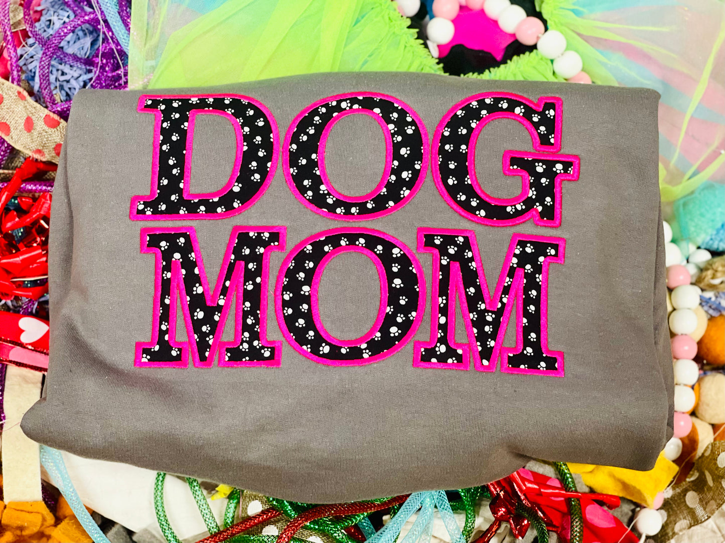 CUSTOM Embroidered DOG MOM tee/Sweatshirt