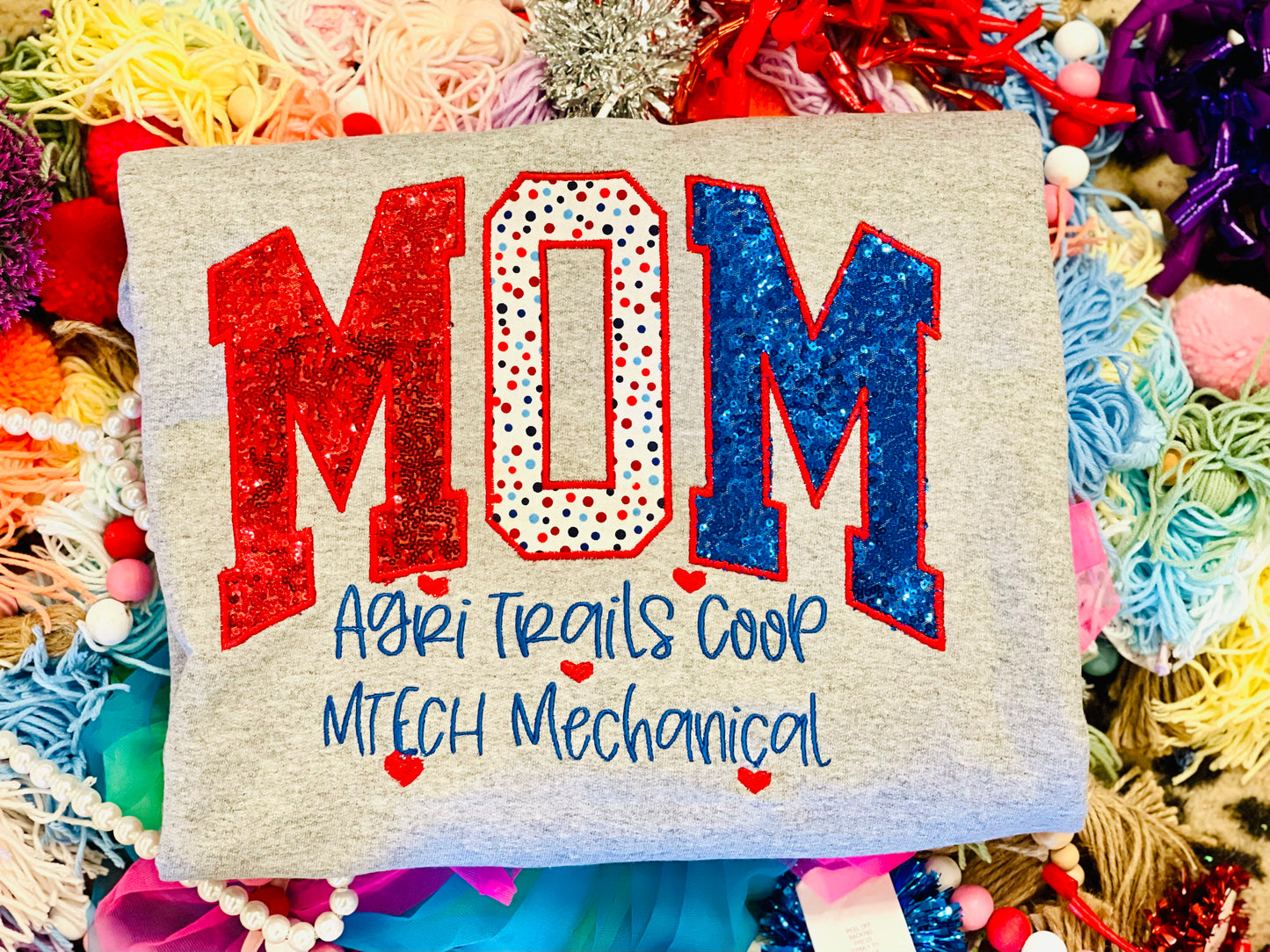 CUSTOM Embroidered MOM tee/Sweatshirt Add any occupation!