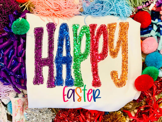 Embroidered Happy Easter Tee/Sweatshirt