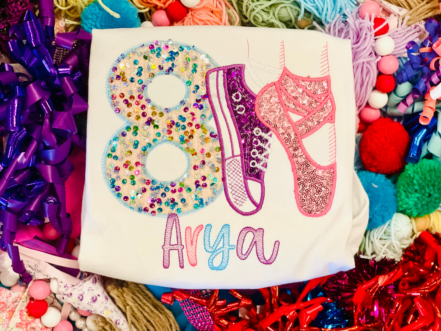 Dance Theme with Sequins Birthday Shirt