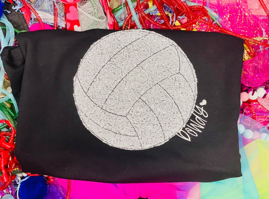 Embroidered Sequin Volleyball Tee or Sweatshirt