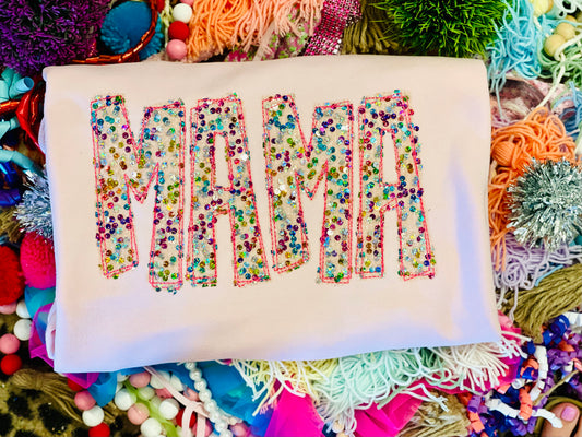 Embroidered Custom MAMA Tee/Sweatshirt