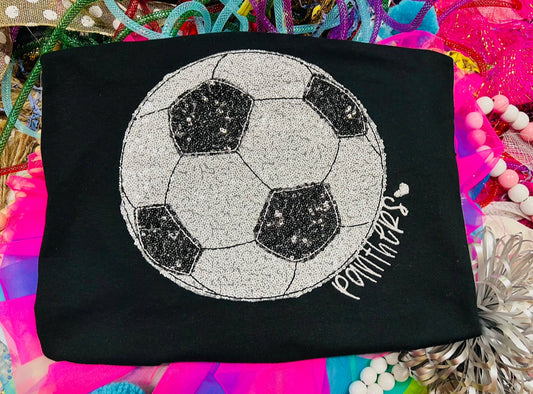 Embroidered Sequin Soccer Tee or Sweatshirt